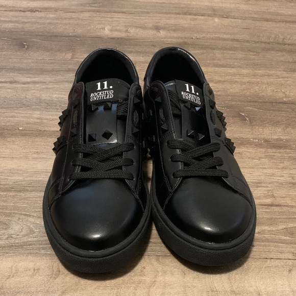 Valentino Garavani Black Studded Sneakers - Picture 3 of 6